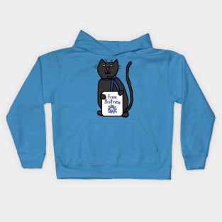 Cute Cat with Free Britney Sign Kids Hoodie